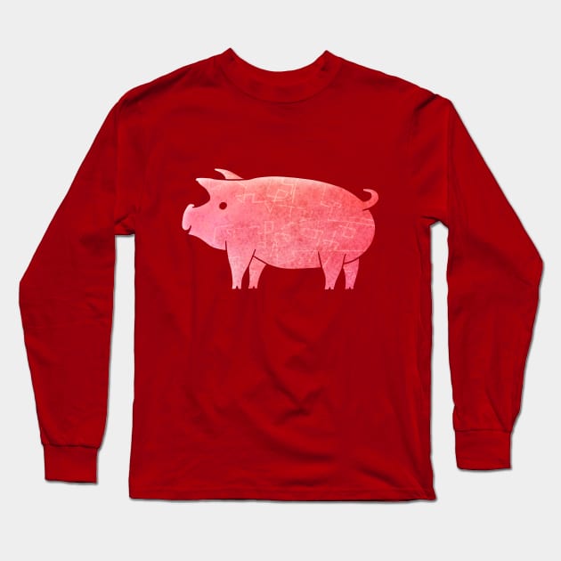 Pig Long Sleeve T-Shirt by CleanRain3675